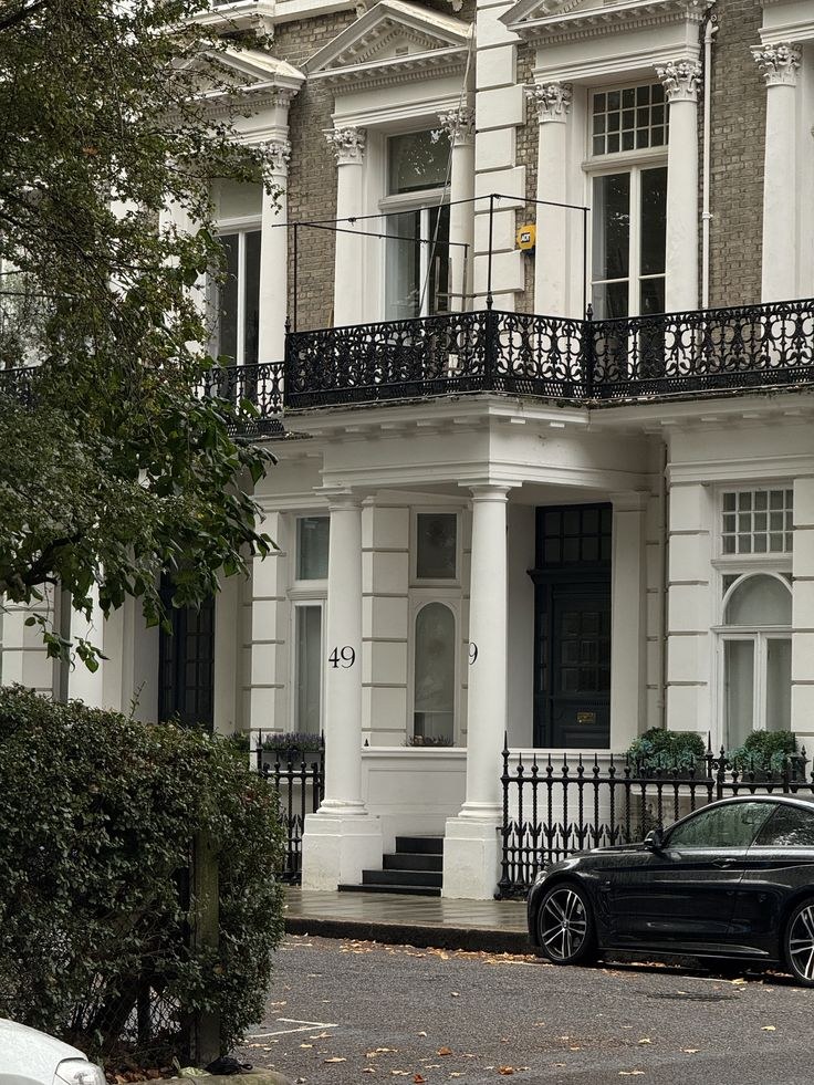 Prime residential London: classical façades, private thresholds and the visual language of long-established wealth.